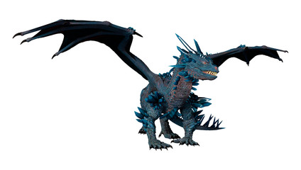 3D Rendering Fairy Tale Dragon on White
