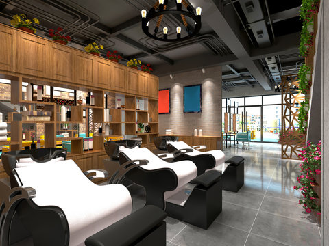 3d render of barber shop