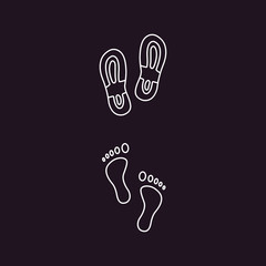 Cute human footprints. Vector footprint silhouette set in cartoon style.