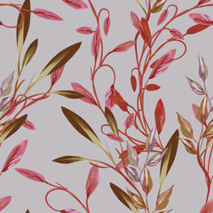 Leaves Seamless Pattern. Artistic Background.