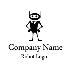 Robot logo for design. Bot icon. Robotics. Support service bot. Vector graphics to design.