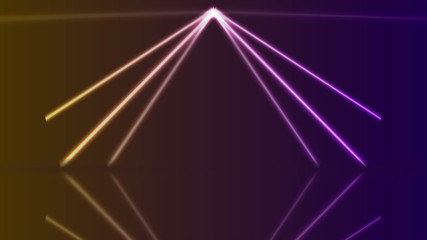 Orange ultraviolet neon laser lines background