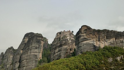 Fototapeta na wymiar Landscape of the unique & beautiful geology and monastery`s of Meteora Greece.