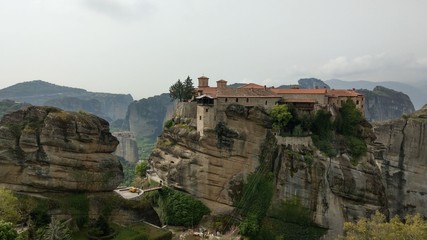 Fototapeta na wymiar Landscape of the unique & beautiful geology and monastery`s of Meteora Greece.