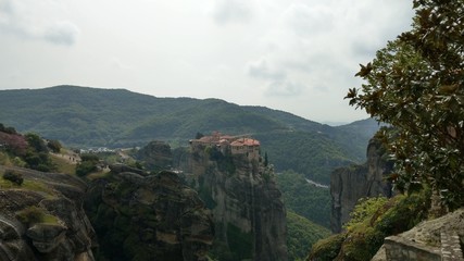 Landscape of the unique & beautiful geology and monastery`s of Meteora Greece.