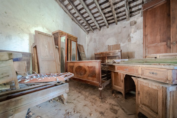 interior of a house with lots of old furniture