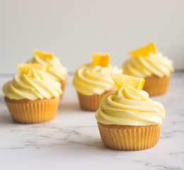 Delicious cupcakes with orange. Tasty dessert