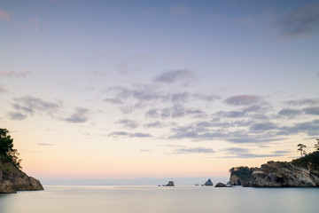 Obraz premium Morning view of the sea at Futou coast in Izu peninsula, Shizuoka Prefecture, Japan