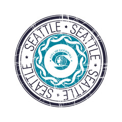City of Seattle, Washington vector stamp