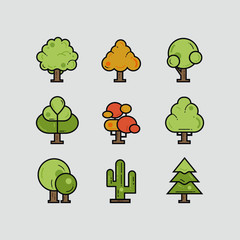 Set Of Tree Vector For Your Website Or Mobile apps Project