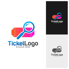 Search Ticket Logo Template Design Vector, Emblem, Creative design, Icon symbol concept