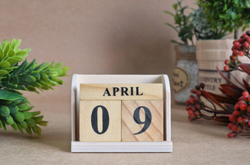 April 9, Vintage natural calendar.