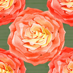 Seamless Roses Background. Watercolor vintage seamless pattern.
