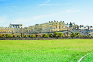 View of Versailles Palace from lake side