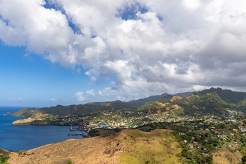 Kingstown, Saint Vincent and the Grenadines - View to the coast from Fort Charlotte