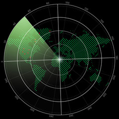 carte du monde et radar en vecteur © akirra28