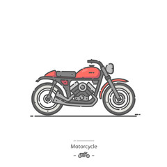 Obraz premium Motorcycle - Line color icon