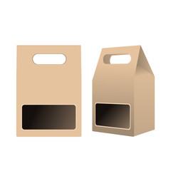 Template food cardboard package. Front and side view. High detailed realistic vector illustration.