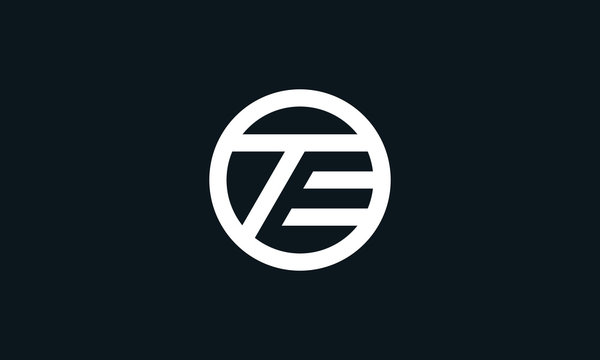 Minimal line art Letter TE logo. You can find letter E in the negative space.