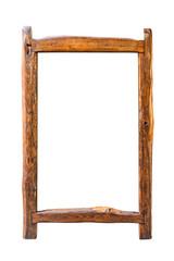 Handmade wooden frame isolated on white background