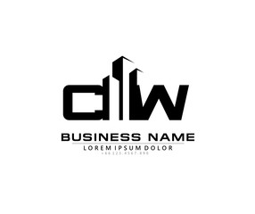 C W CW Initial building logo concept