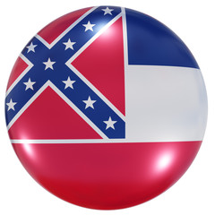 Naklejka premium Mississippi State flag button
