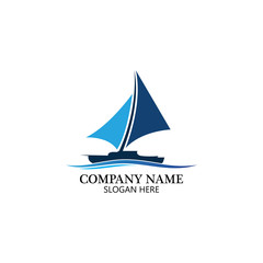 Sailing boat, Daily cruises, sea travel, vector logo-icon
