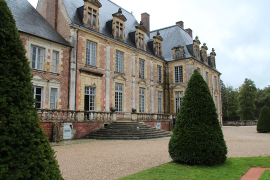 brick castle in la fert&eacute;-saint-aubin in sologne (france) 