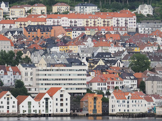 Obraz premium Bergen from the sea