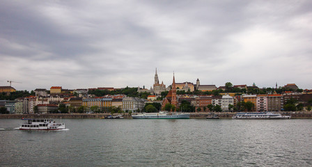 Naklejka na ściany i meble View on Budapest from Dunai river