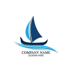 Sailing boat, Daily cruises, sea travel, vector logo-icon