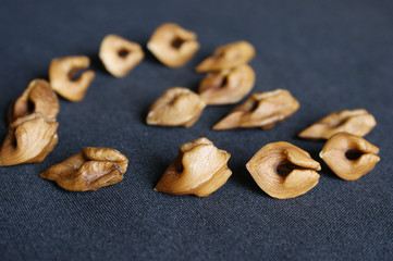Fototapeta na wymiar heartnuts. heart shaped nut. The heartnut is a native of Japan