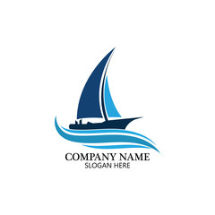 Sailing boat, Daily cruises, sea travel, vector logo-icon