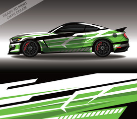 Obraz premium Car wrap decal design vector, custom livery race rally car vehicle sticker and tinting.