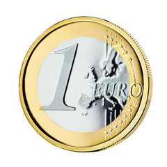 1 Euro Münze isoliert auf weiß