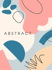 Modern vector illustration with hand drawn organic shapes and textures in pastel colors.Trendy contemporary design perfect for prints,flyers,banners,invitations,branding design,covers and more.