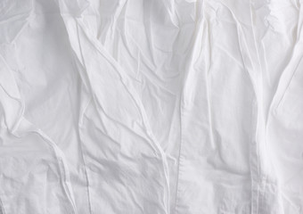 crumpled white cotton fabric