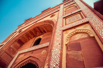  DELHI, INDIA : Jama Masjid Mosque in Delhi circa . gate entrance