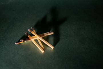 matches lit from the right