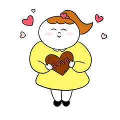 バレンタインデー　チョコレートを持つ女の子