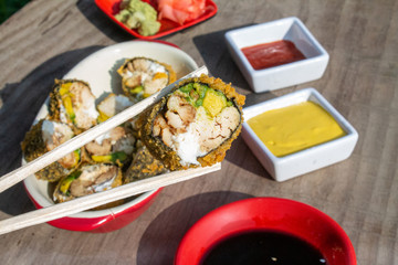 Sushi sin arroz apanado