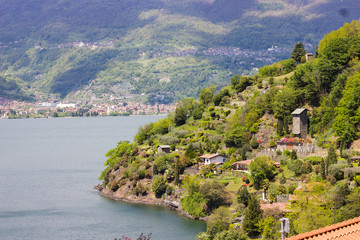 Banks of Komo lake in Italy