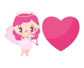 Isolated girl cupid cartoon vector design