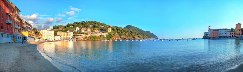 Fototapeta na wymiar Baia del Silinzio or Silence bay in Sestri Levante. Liguria, Italy