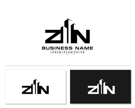 Z N ZN Initial building logo concept