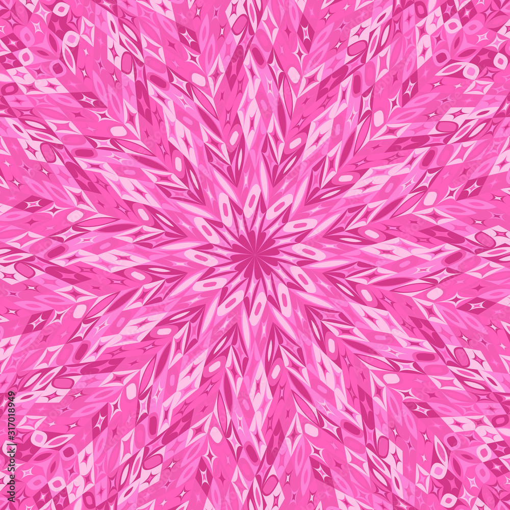 Poster geometrical burst mosaic pattern background - circular psychedelic colorful vector design