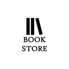 Book store black symbol isolated on white background.