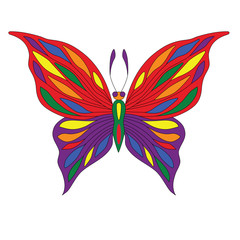 butterfly rainbow pride lgbt community flag  top view illustration
