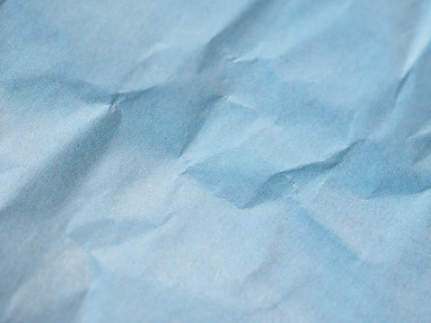 Blue Crinkled Paper Texture Background