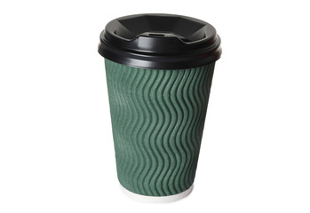 Design concept of mockup coffee cup isolated on white background. Copy space for text and logo. Clipping Path included isolated on white background.